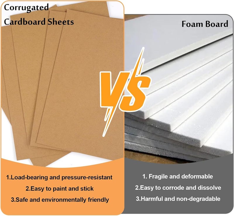 LECWELL Cardboard Sheets，13 Pack 8.5"x11" Corrugated Cardboard Sheets,Cardboard Inserts Flat for DIY Crafts,Packing, Shipping, Mailing(Brown) - Image 5